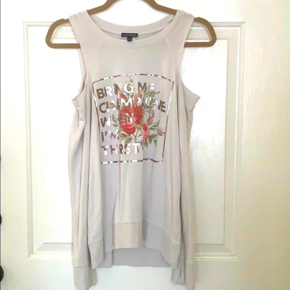 Express Brand Shoulder Exposed Sweater Top